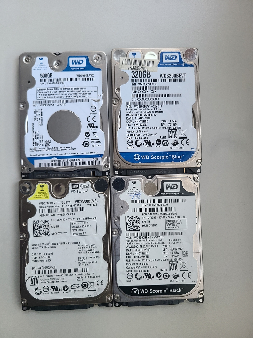 WD 2.5" Laptop Internal Hard Drives - Silver/Gray - WD Brand
